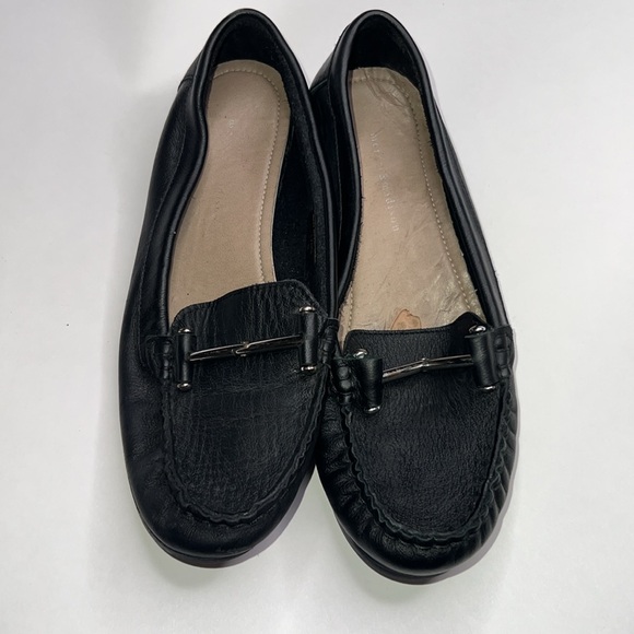 Mercer & Adison Black Genuine Leather Flats Loafers Slip ons Unisex 170G - Picture 9 of 9